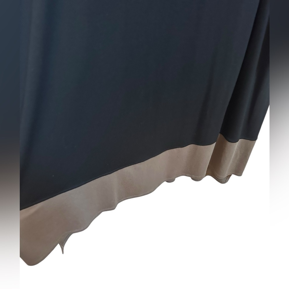 Eileen Fisher Viscose Stretch Dress Sz 3X Black & Brown Colorblock Dress - Picture 3 of 5